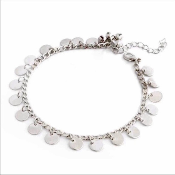New! Silver Disc Ankle Bracelet - Picture 2 of 5